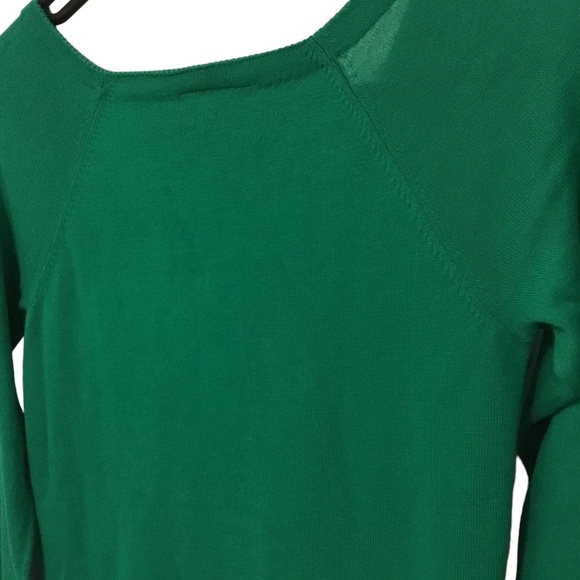 Loft women’s green sweater, long sleeves, size XXS petite, with polka dots - Picture 5 of 6